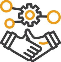 Handshake symbolizing networking Line Circle Icon vector
