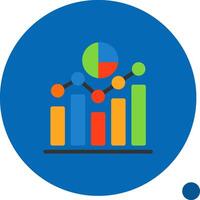 Data Analytics Flat Shadow Icon vector