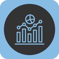 Data Analytics Linear Round Icon vector