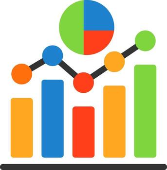 icono plano de análisis de datos vector
