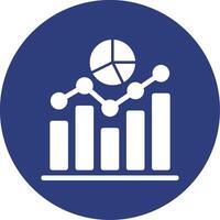 Data Analytics Glyph Circle Icon vector