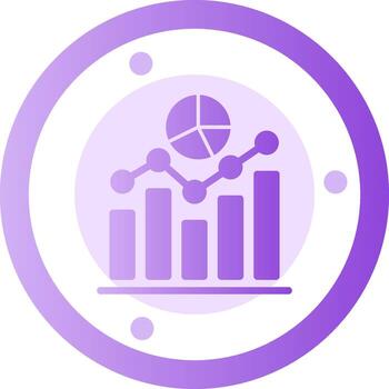 datos analítica glifo degradado icono vector