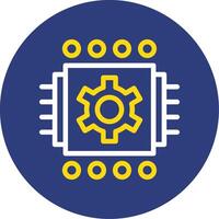 Machine Learning Dual Line Circle Icon vector