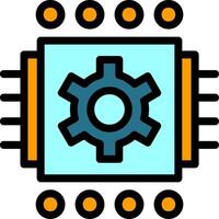 Machine Learning Line Filled Icon vector