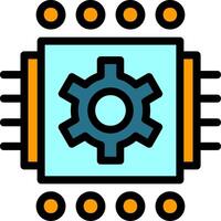 Machine Learning Line Filled Icon vector