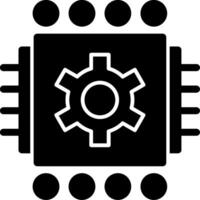 icono de glifo de aprendizaje automático vector