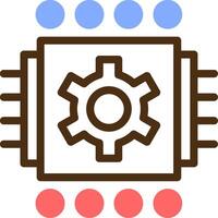 Machine Learning Color Filled Icon vector