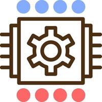 Machine Learning Color Filled Icon vector