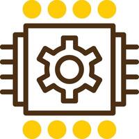 Machine Learning Yellow Lieanr Circle Icon vector
