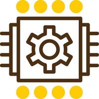 máquina aprendizaje amarillo mentir circulo icono vector