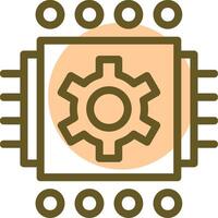 Machine Learning Linear Circle Icon vector