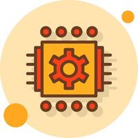 Machine Learning Filled Shadow Circle Icon vector