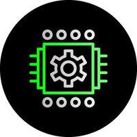 Machine Learning Dual Gradient Circle Icon vector