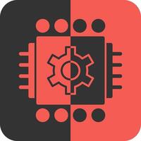 Machine Learning Red Inverse Icon vector