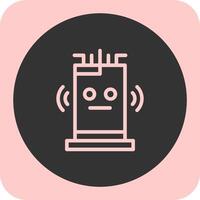 Smart Assistant Linear Round Icon vector