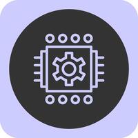 Machine Learning Linear Round Icon vector