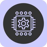 Machine Learning Linear Round Icon vector