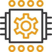 Machine Learning Line Circle Icon vector