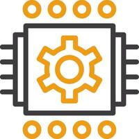 Machine Learning Line Circle Icon vector