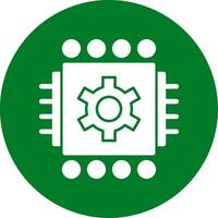 Machine Learning Glyph Circle Icon vector