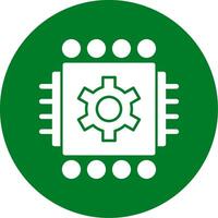 Machine Learning Glyph Circle Icon vector