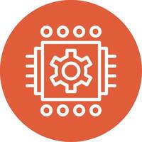 Machine Learning Outline Circle Icon vector
