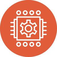 Machine Learning Outline Circle Icon vector