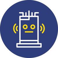 Smart Assistant Dual Line Circle Icon vector
