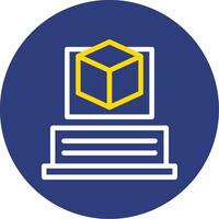 Augmented Reality Dual Line Circle Icon vector