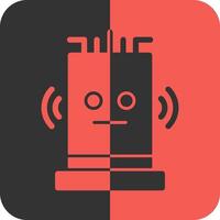 Smart Assistant Red Inverse Icon vector