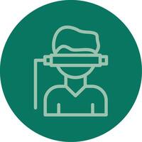 Virtual Reality Line Multi color Icon vector