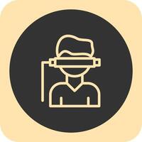 Virtual Reality Linear Round Icon vector