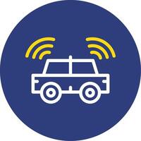 Autonomous Vehicle Dual Line Circle Icon vector