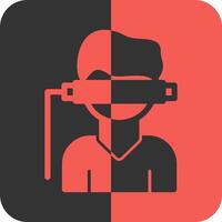 Virtual Reality Red Inverse Icon vector