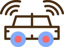 Autonomous Vehicle Color Filled Icon vector