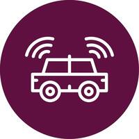 Autonomous Vehicle Outline Circle Icon vector