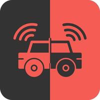 Autonomous Vehicle Red Inverse Icon vector