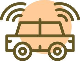 Autonomous Vehicle Linear Circle Icon vector