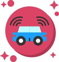 Autonomous Vehicle Tailed Color Icon vector