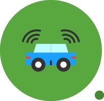 Autonomous Vehicle Flat Shadow Icon vector