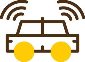 Autonomous Vehicle Yellow Lieanr Circle Icon vector