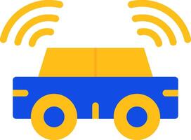 Autonomous Vehicle Flat Two Color Icon vector