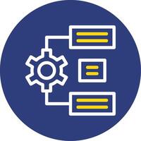 Natural Language Processing Dual Line Circle Icon vector