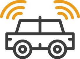 Autonomous Vehicle Line Circle Icon vector
