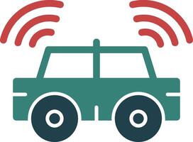 Autonomous Vehicle Glyph Two Color Icon vector