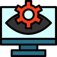 Computer Vision Line Filled Icon vector