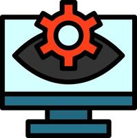 computadora visión línea lleno icono vector