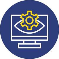 Computer Vision Dual Line Circle Icon vector