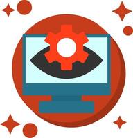 Computer Vision Tailed Color Icon vector