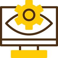 Computer Vision Yellow Lieanr Circle Icon vector